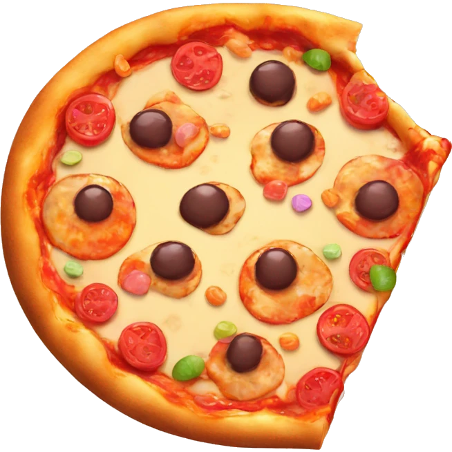 Sweet pizza with candies emoji