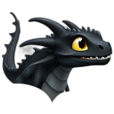 toothless black dragon emoji