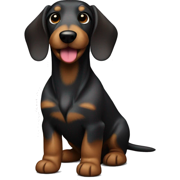 Wire haired sausage dog from the  dark Color  emoji