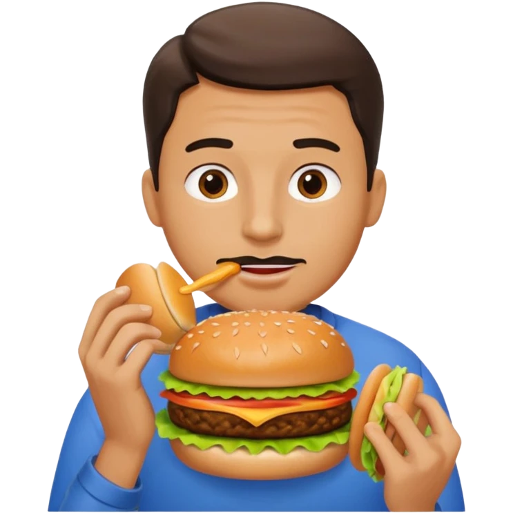 man eating a hamburger emoji