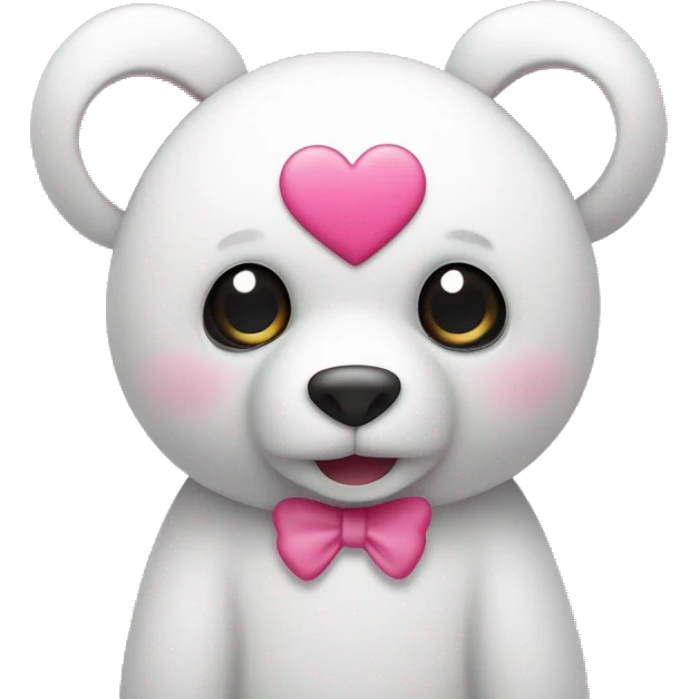 generano un orsacchiotto bianco con il papillon rosa e un cuore in braccio rosa  emoji