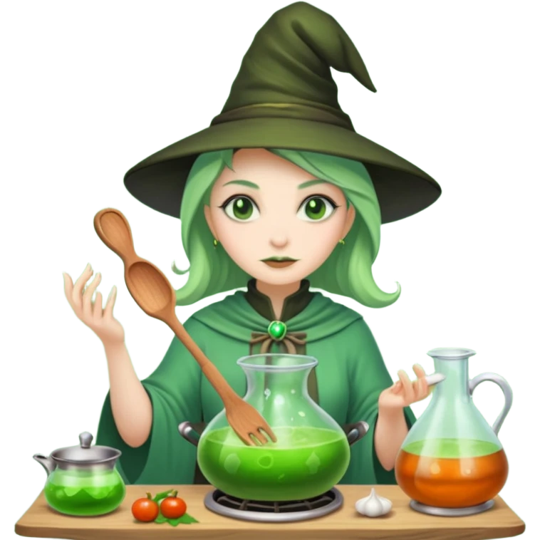 green witch cooking potion emoji