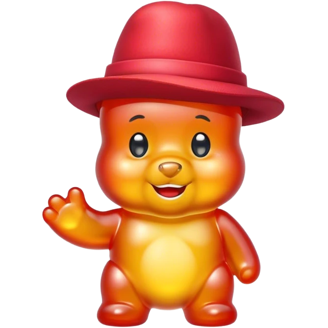gummy bear wearing a hat emoji