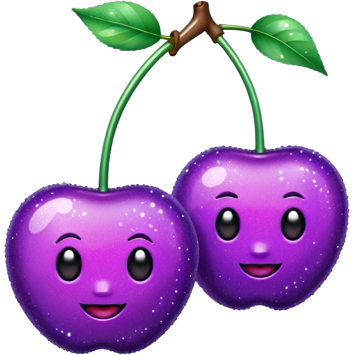 glitter purple and cian 2 cherrys emoji