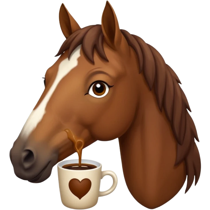 Horse drinking coffee emoji
