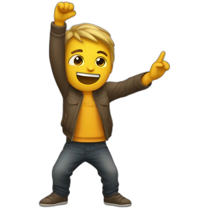 Quelqu'un qui fait un dab emoji