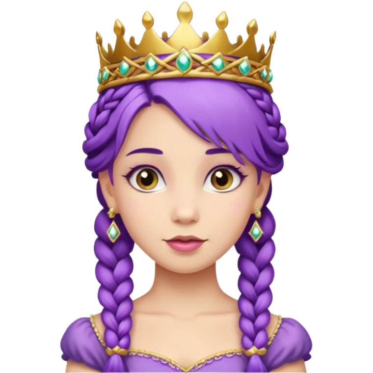 princesse with brided purple hair emoji