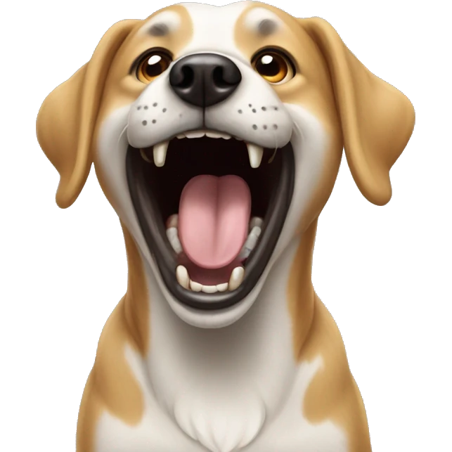 a dog screaming with happiness  emoji