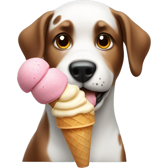Dog with ice cream  emoji
