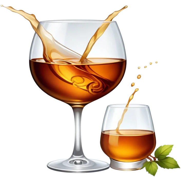 glass of cognac in a garden emoji