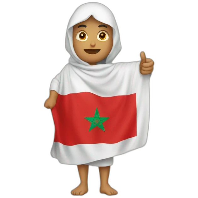 Une main  avec le drapeau du Maroc emoji