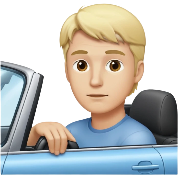 Blonde man gazing out a car emoji