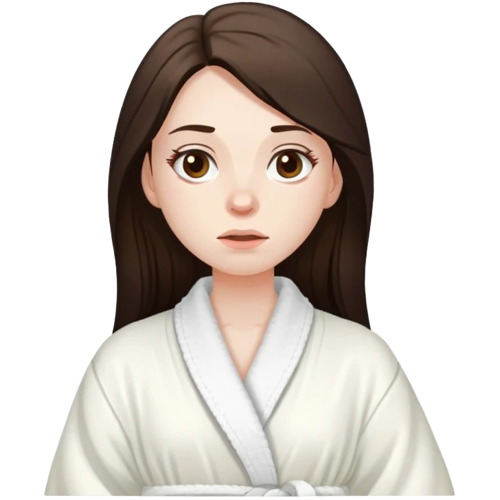 girl with long dark brown hair and pale skin hungover emoji