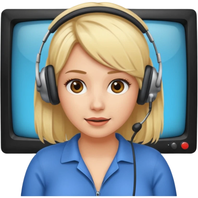 blonde naked woman with large boobs and a hairy vagina on tv emoji