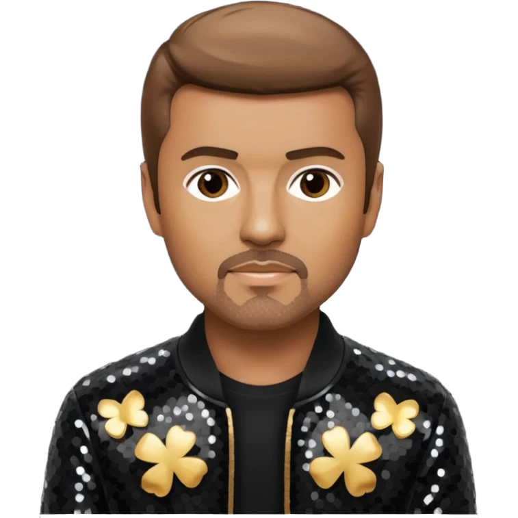 George Michael with light brown hair, black sequin jacket emoji