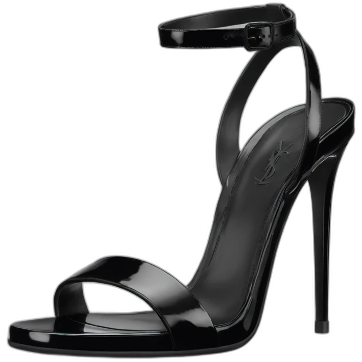 Ysl TRIBUTE heel SANDAL black PATENT LEATHER emoji