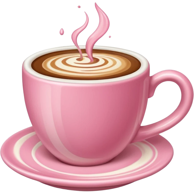 An aesthetic pink cup of coffee emoji