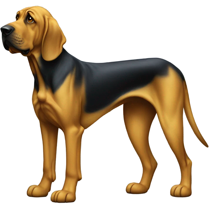 Good blue and yellow standing upright begging bloodhound  emoji
