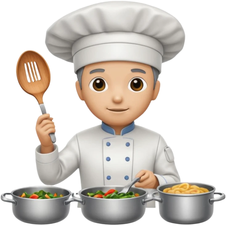 obot chef preparing a gourmet meal emoji