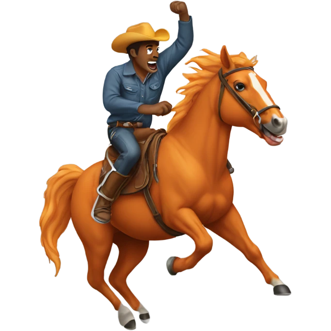 Orange bucking bronco emoji