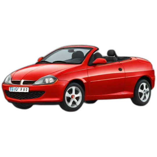 Opel Tigra rojo descapotable emoji