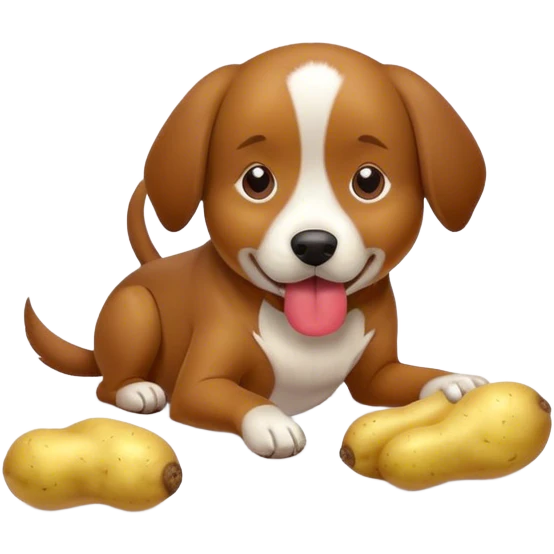 Cão comendo batata emoji