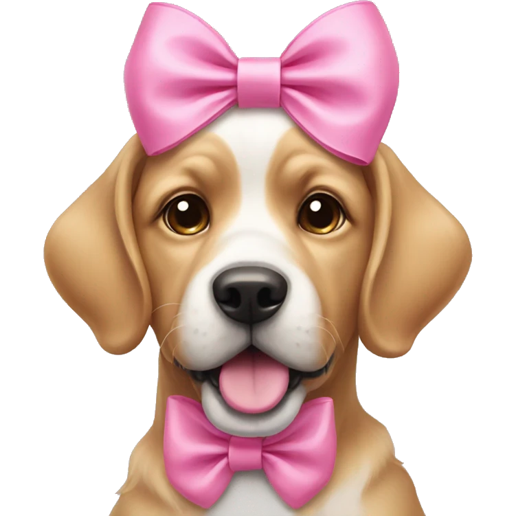 dog wearing pink bow emoji