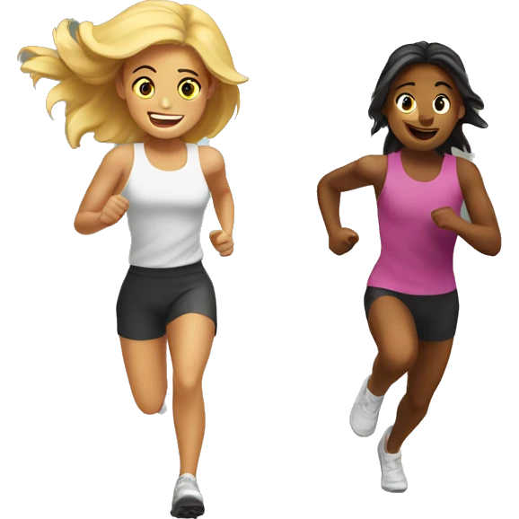 Can you make girl running with a friend  emoji