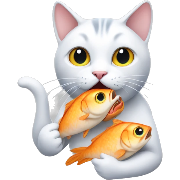 cat eating fish emoji