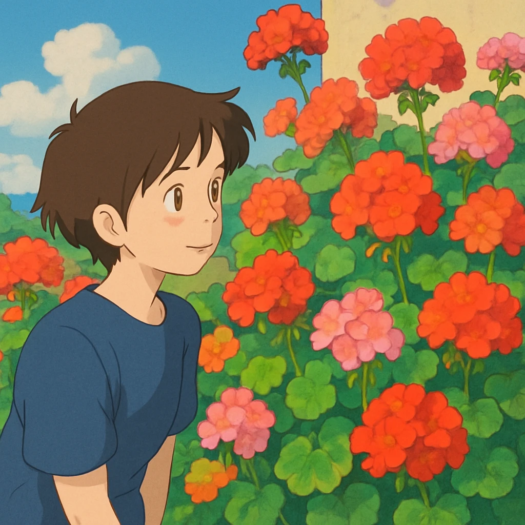 geraniums, vibrant flowers emoji