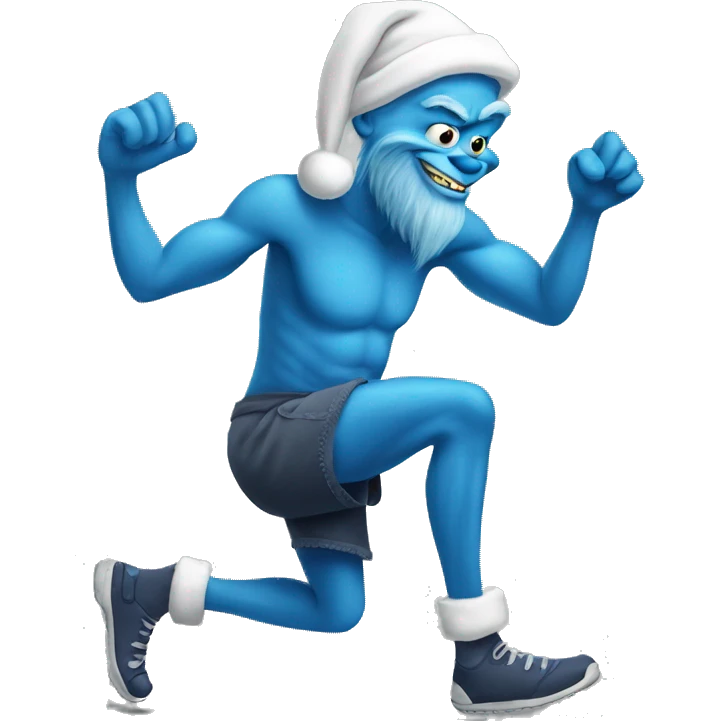 blue grinch wearing knee brace emoji