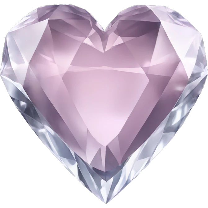Heart shaped 56-carat crystal diamond emoji