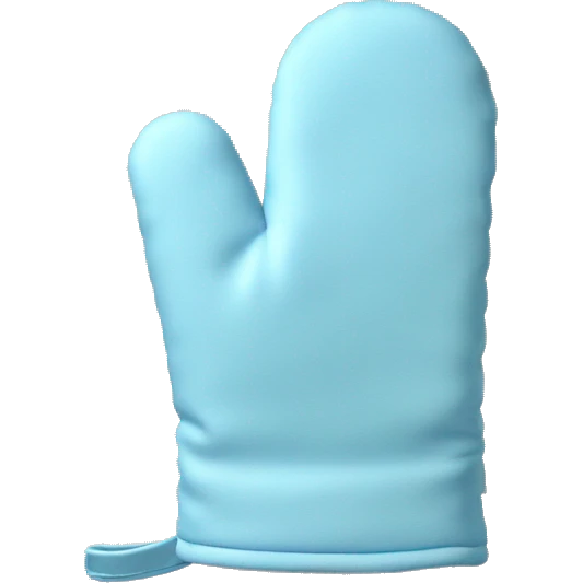 Realistic pastel blue oven mitt emoji