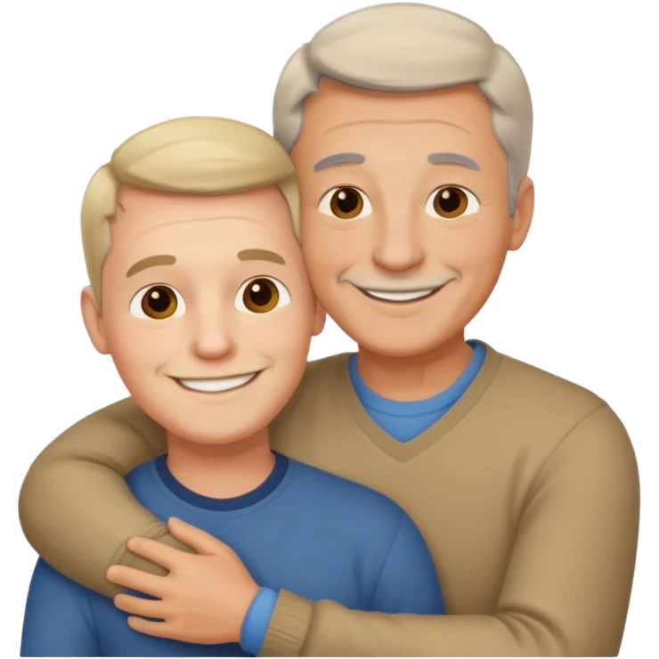father-in-law and son-in-law hugging emoji