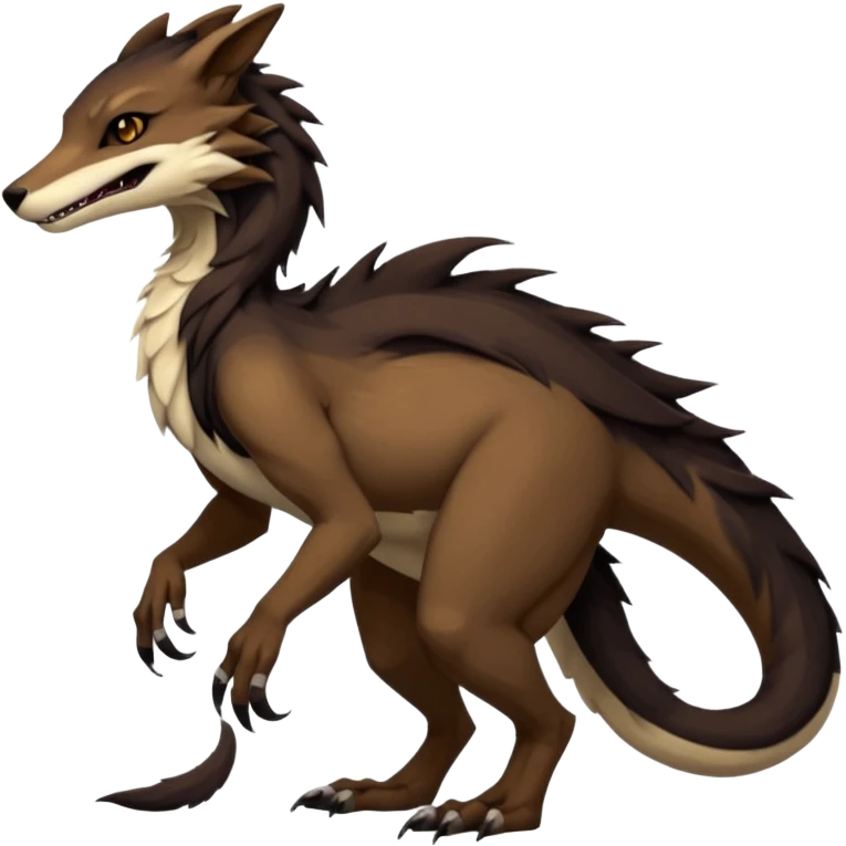 Brown and beige badass elegant wild beautiful natural cute badass epic exotic anthro modern furry 2-legged sergal-vernid-creature, full body, dark-brown-black-gradient pretty hair, aesthetic, art by LiLaiRa, art by art by Falvie emoji
