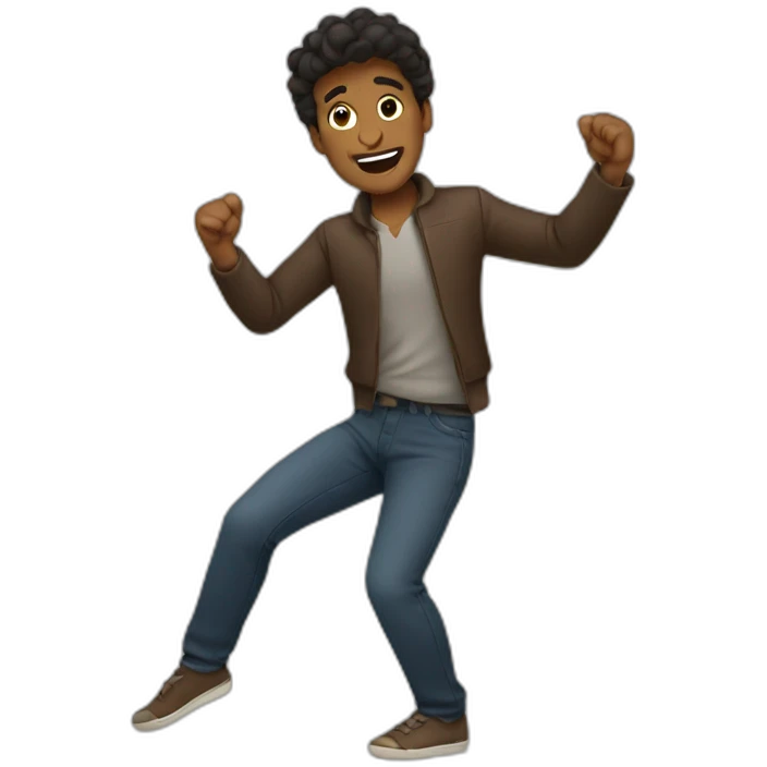 Brown man dancing emoji