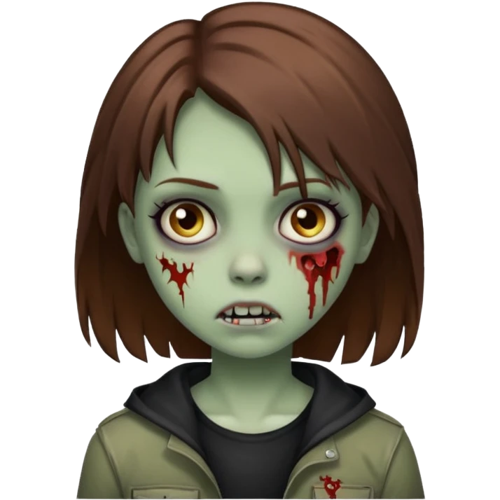 Girl zombie brown hair emo emoji emoji