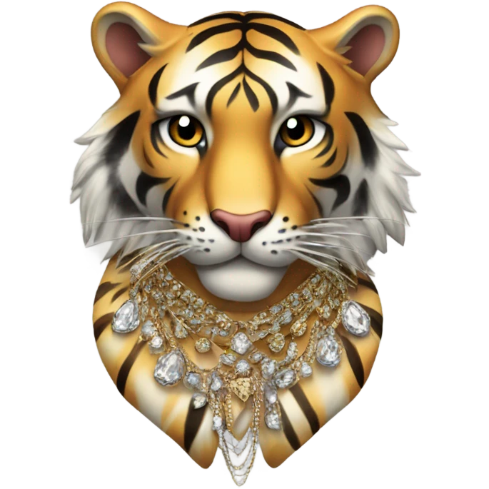 Rich and fancy tiger emoji