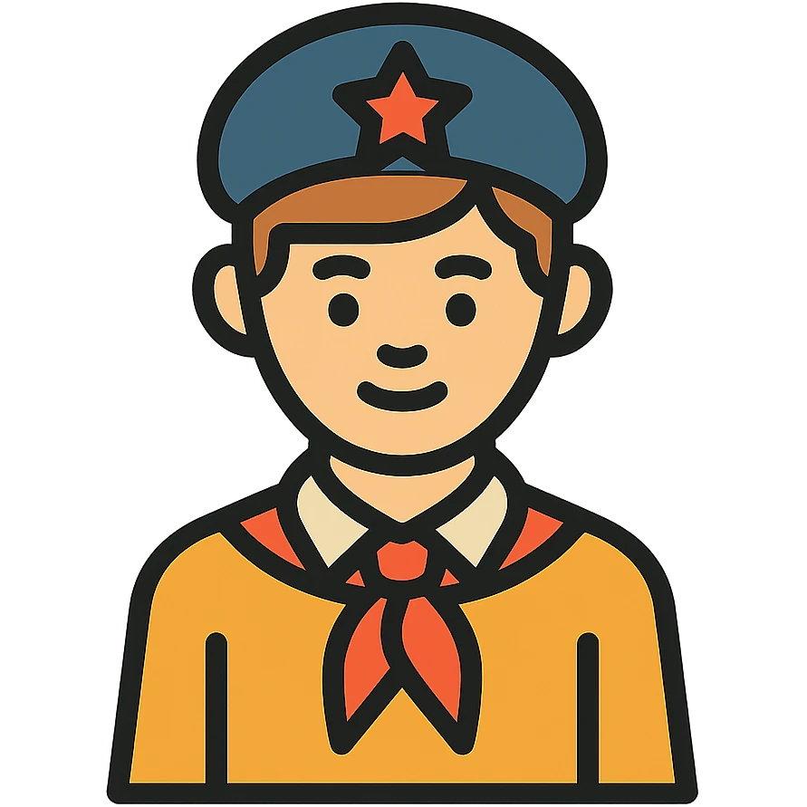 A student from the USSR in retro style emoji