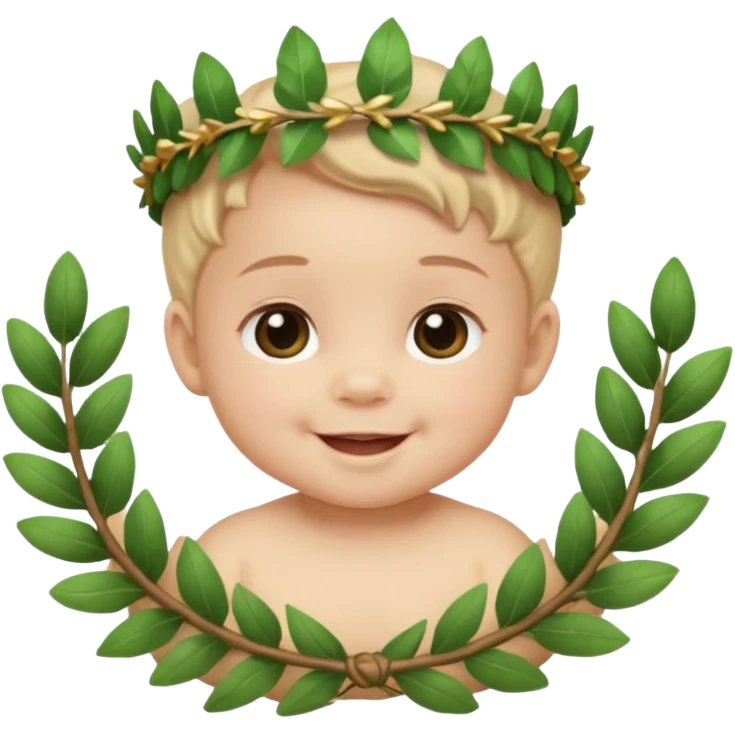 baby wearing laurel wreaths emoji