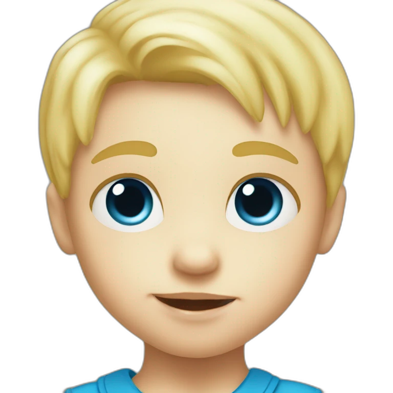 Blond Baby boy blue eyed with toucan emoji
