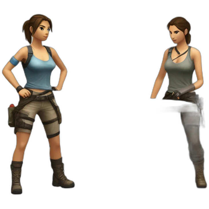 Lara Croft qui fait du ping pong avc Nathan Drake emoji