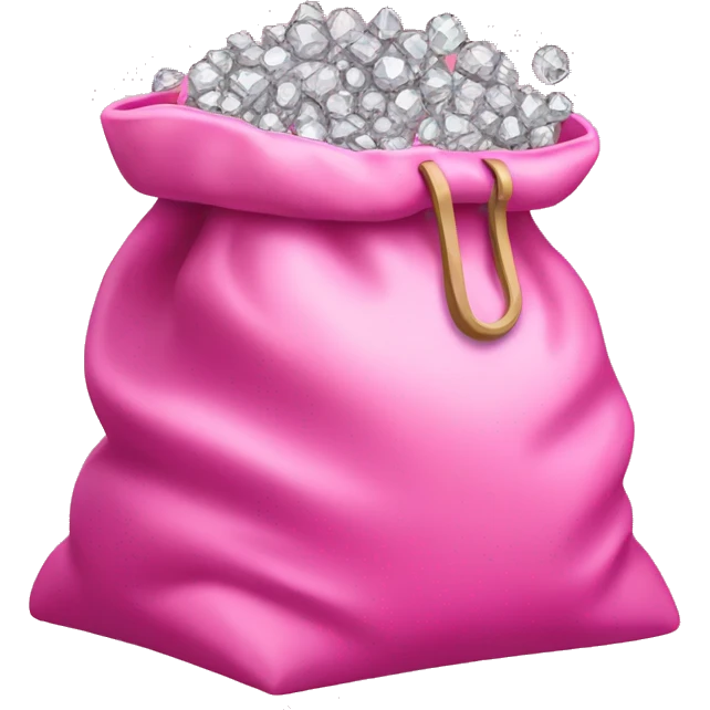 large pink bag full of diamonds emoji