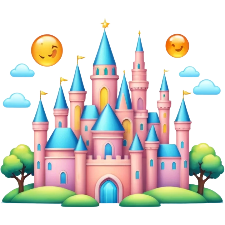 Magical colorful shiny glossy pastel city  emoji