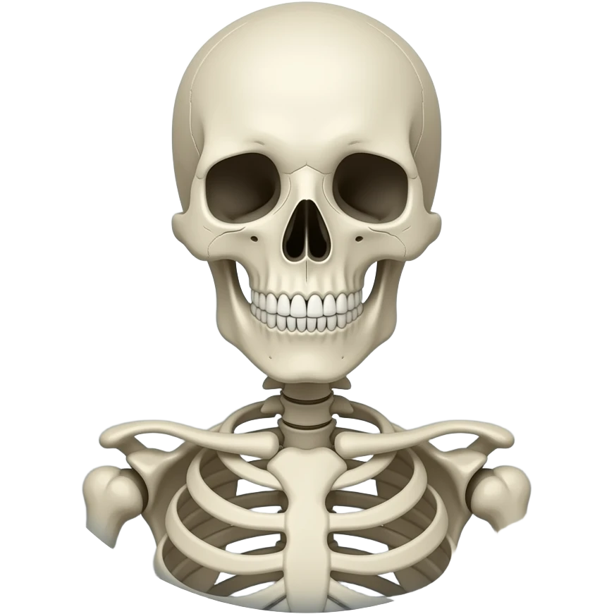 Skelwton head and shoulder with chat bubble emoji