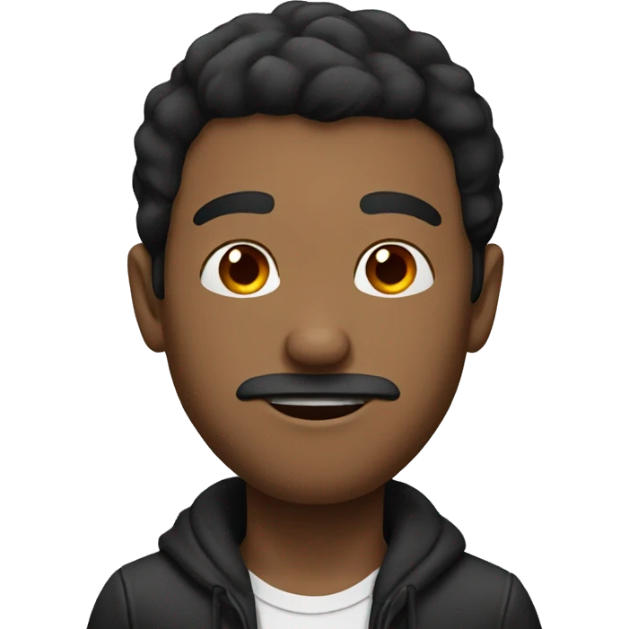 Man with a red nose and black short hair  emoji