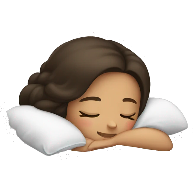 Brunette girl sleeping emoji