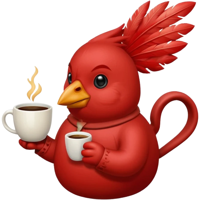cardinal a cup of coffee emoji