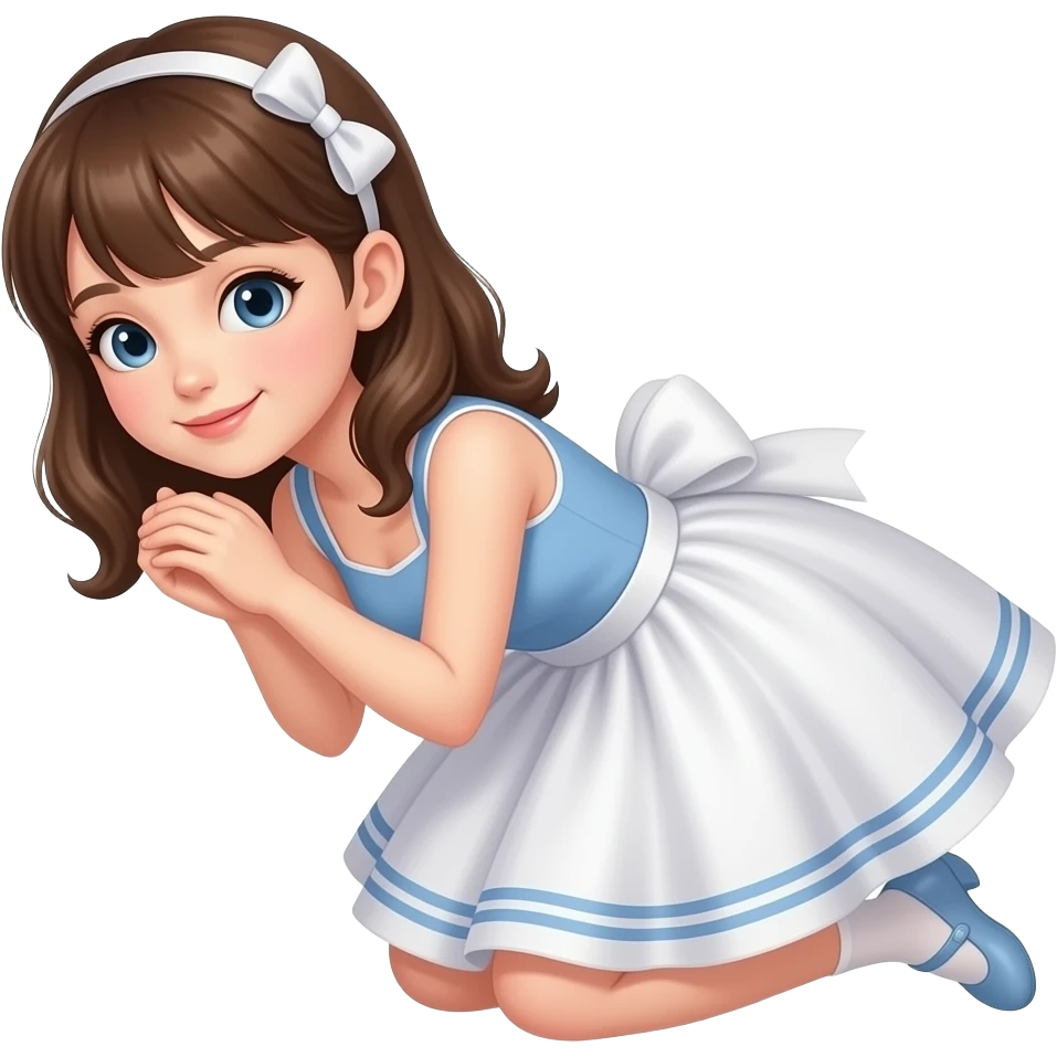 Girl in a dress curtsying emoji