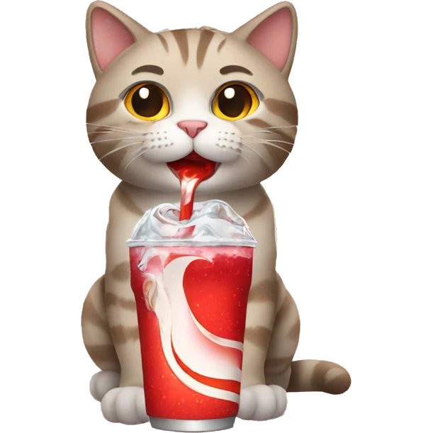 cat drinking soda emoji